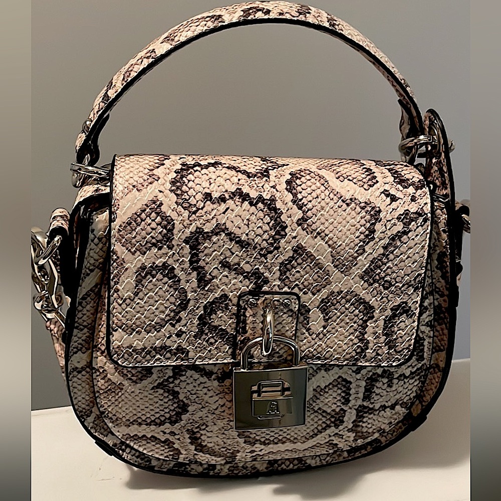 Snake Print Handbag w/crossbody attachment